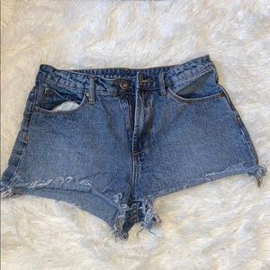 High waisted denim shorts